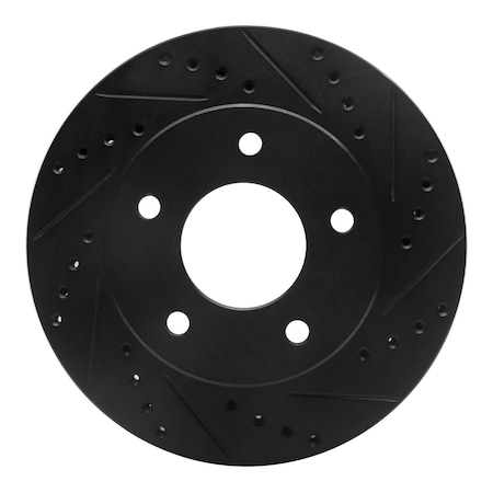 Dynamic Friction Co Brake Rotor - Drilled and Slotted - Black, Zinc Coated, Rear Left 633-56007D